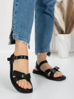 Sandale Dama cu Talpa Joasa 5SY3 BLACK | MEI