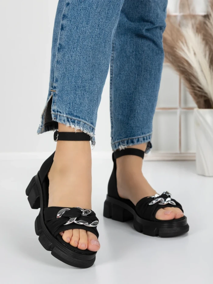 Sandale Dama cu Platforma 5SY1 BLACK | MEI