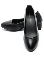 Pantofi cu toc din piele naturala 9729 BLACK | GALOP