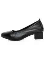 Pantofi cu toc din piele naturala 9729 BLACK | GALOP