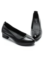 Pantofi cu toc din piele naturala 9729 BLACK | GALOP