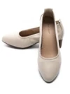 Pantofi cu toc din piele naturala 9729 CREAM | GALOP