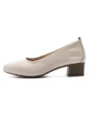 Pantofi cu toc din piele naturala 9729 CREAM | GALOP