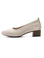 Pantofi cu toc din piele naturala 9729 CREAM | GALOP