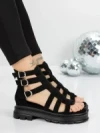 Sandale Dama cu Talpa Joasa 5HXS11 BLACK | MEI