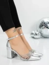 Pantofi cu Toc Gros 5XKK8PD SILVER | MEI