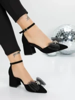 Sandale Dama cu Toc Gros 5XKK7 BLACK | MEI