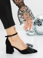 Sandale Dama cu Toc Gros 5XKK7 BLACK | MEI
