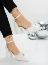 Sandale Dama cu Toc Gros 5XKK7 WHITE | MEI