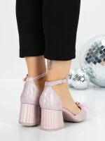 Sandale Dama cu Toc Gros 5XKK7 CHAMPAGNE | MEI