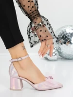 Sandale Dama cu Toc Gros 5XKK7 CHAMPAGNE | MEI