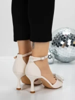 Sandale Dama cu Toc Subtire 5XKK11 BEIGE | MEI
