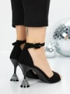 Sandale Dama cu Toc Subtire 5XKK17 BLACK | MEI