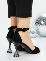 Sandale Dama cu Toc Subtire 5XKK17 BLACK | MEI