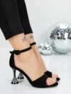 Sandale Dama cu Toc Subtire 5XKK17 BLACK | MEI