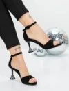 Sandale Dama cu Toc Subtire 5XKK17 BLACK | MEI