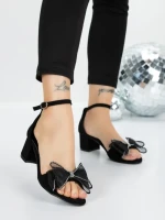 Sandale Dama cu Toc Gros 5XKK25 BLACK | MEI