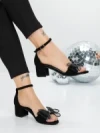 Sandale Dama cu Toc Gros 5XKK25 BLACK | MEI