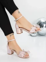 Sandale Dama cu Toc Gros 5XKK25 CHAMPAGNE | MEI