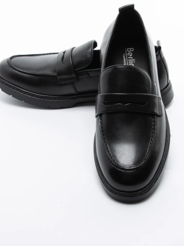 Mocasini Barbati din piele naturala Z24524-2 BLACK | BERLINER