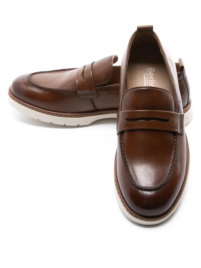 Mocasini Barbati din piele naturala Z24524-2 BROWN | BERLINER