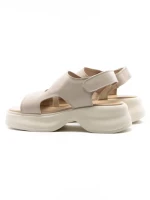 Sandale Dama din piele naturala 82606 CREAM | ADVANCER