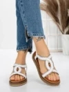 Sandale Dama cu Talpa Joasa 5GZ39 WHITE | MEI
