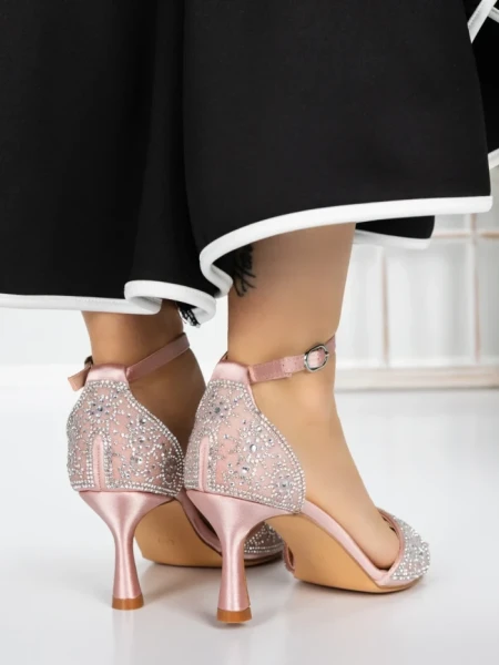 Sandale Dama cu Toc Subtire 5XKK10 PINK | MEI