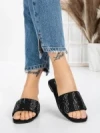 Papuci Dama cu Talpa Joasa 3AQ18 BLACK | MEI