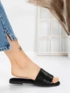 Papuci Dama cu Talpa Joasa 3AQ18 BLACK | MEI