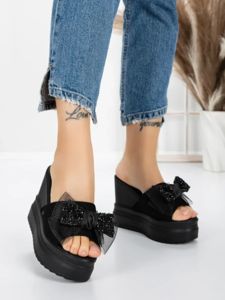Papuci Dama cu Platforma 3AW326 BLACK | MEI