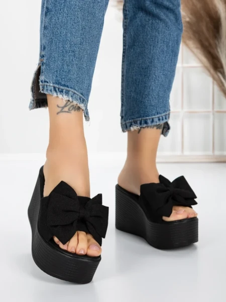 Papuci Dama cu Platforma 5WL8 BLACK | MEI