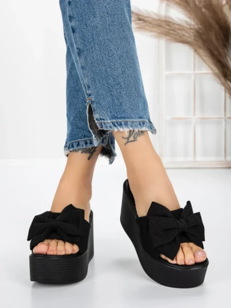 Papuci Dama cu Platforma 5WL8 BLACK | MEI