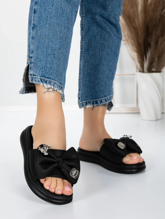 Papuci Dama cu Talpa Joasa 5WL21 BLACK | MEI