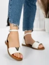 Sandale Dama cu Talpa Joasa 5PT5 WHITE | MEI