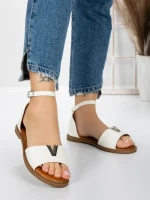 Sandale Dama cu Talpa Joasa 5PT5 WHITE | MEI