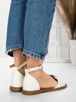 Sandale Dama cu Talpa Joasa 5PT5 WHITE | MEI