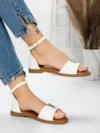 Sandale Dama cu Talpa Joasa 5PT5 WHITE | MEI