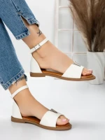 Sandale Dama cu Talpa Joasa 5PT5 WHITE | MEI