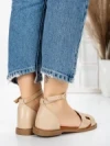 Sandale Dama cu Talpa Joasa 5PT6 BEIGE | MEI