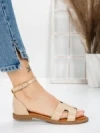 Sandale Dama cu Talpa Joasa 5PT6 BEIGE | MEI