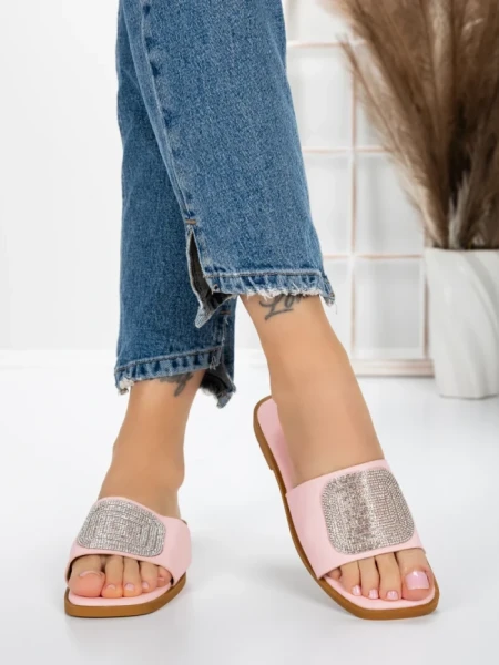 Papuci Dama cu Talpa Joasa 3AW308 PINK | MEI