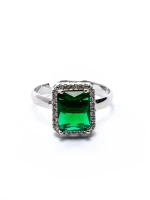 Set Colier + Cercei CLR016 ARGINTIU-VERDE | MEI