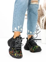 Pantofi Sport Dama cu Platforma 5WL82 BLACK | MEI