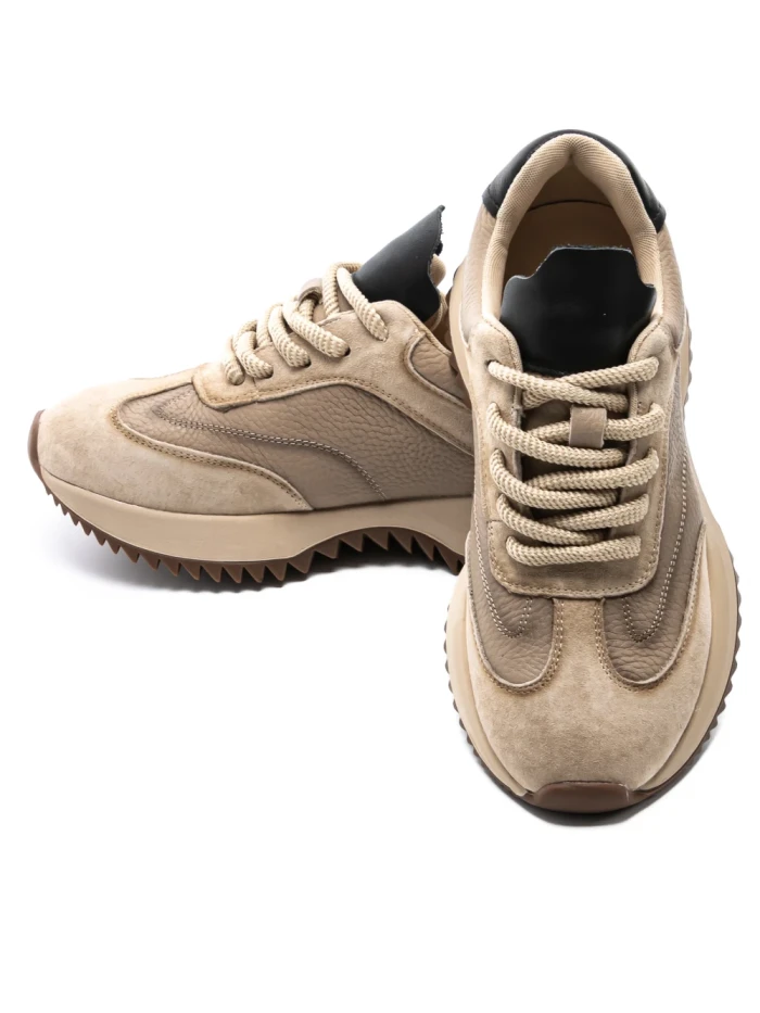 Pantofi Sport Dama din piele naturala 1566825 CREAM-BLACK | ADVANCER