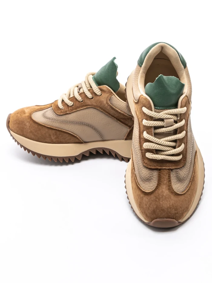 Pantofi Sport Dama din piele naturala 1566825 BROWN-GREEN | ADVANCER