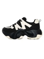 Pantofi Sport Dama din piele naturala 3A532 BLACK-CREAM | ADVANCER