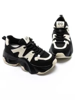 Pantofi Sport Dama din piele naturala 3A532 BLACK-CREAM | ADVANCER