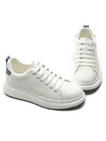 Pantofi Sport Barbati din piele naturala 51191 WHITE-BLACK | ADVANCER