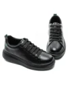 Pantofi Sport Barbati din piele naturala 51191 BLACK-GREEN | ADVANCER